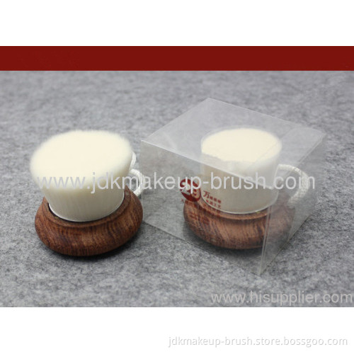 White Soft Synthetic Hair Face Clean Brush With Red Sandalwood Handle 